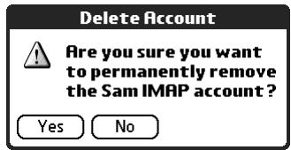 PALM TUNGSTEN 2 VERSAMAIL 2.5 - To delete an account: - 3