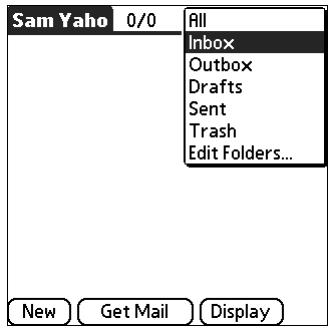 PALM TUNGSTEN 2 VERSAMAIL 2.5 - To display an account and its Inbox: - 2