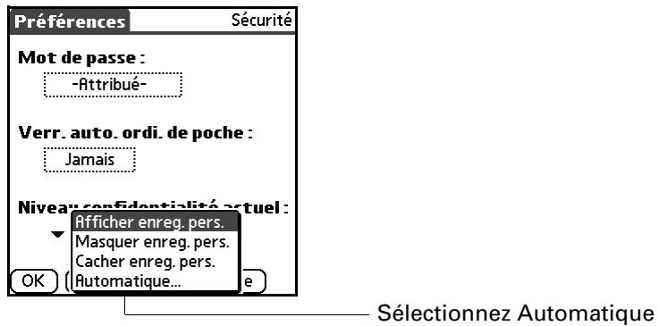 PALM TUNGSTEN C - Masquage partiel ou total automatique des enregistrements personnels - 4