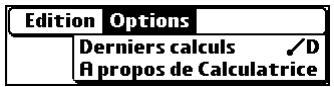PALM TUNGSTEN C - Menu options - 1
