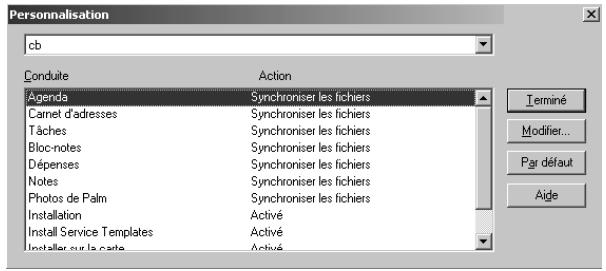 PALM TUNGSTEN C - Pour personnaliser les paramètres de l'application hotsync sous windows : - 1