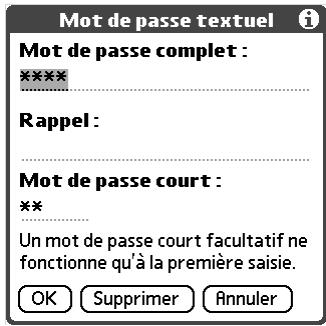 PALM TUNGSTEN C - Pour modifier ou supprimer votre mot de passe - 2