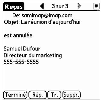 PALM TUNGSTEN C - Réponse à un message - 1