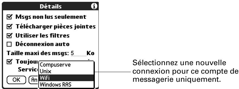 PALM TUNGSTEN C - Sélection d'un autre service pour un compte de messagerie donné - 4