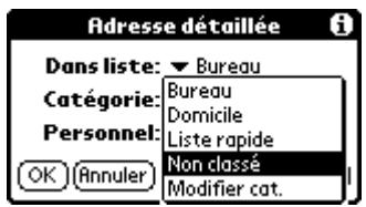 PALM TUNGSTEN C - Pour placer un enregistrement dans une catégorie : - 1