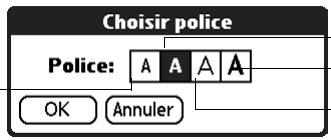 PALM TUNGSTEN C - Pour changer le style de la police : - 1