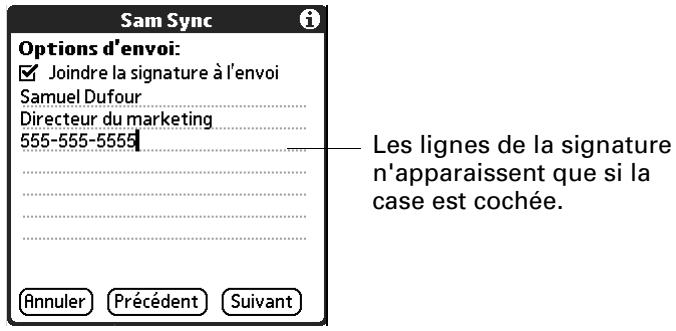 PALM TUNGSTEN C - Pour ajouter une signature personnelle : - 1