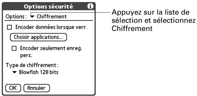 PALM TUNGSTEN C - Pour coder vos données lorsque l'ordinateur de poche se trouve verrouillé : - 1