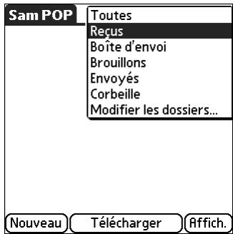 PALM TUNGSTEN C - Pour déplacer un message : - 1