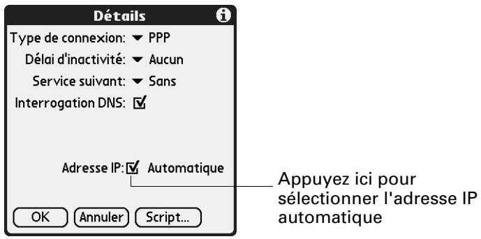 PALM TUNGSTEN C - Pour identifier l'adressage IP dynamique : - 1
