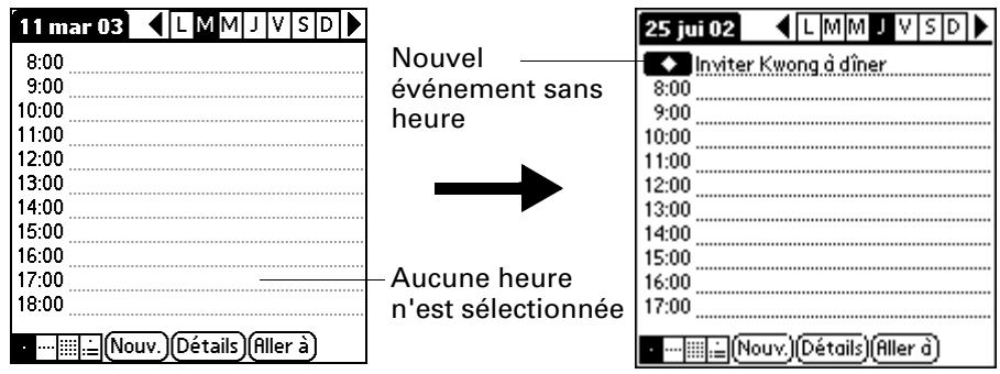 PALM TUNGSTEN C - Pour planifier un événement sans heures : - 2