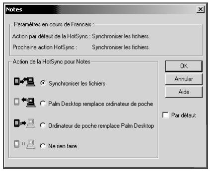 PALM TUNGSTEN C - Pour personnaliser les paramètres de l'application hotsync sous windows : - 2