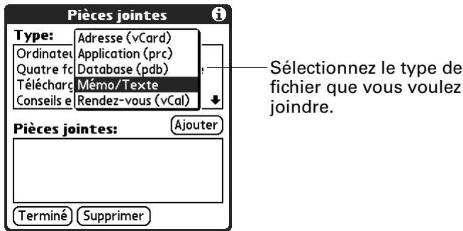 PALM TUNGSTEN C - Ajout de fichiers à partir d'une application d'ordinateur de poche - 2