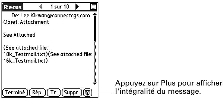 PALM TUNGSTEN C - Pour dire un message en utilisant le navigateur : - 1