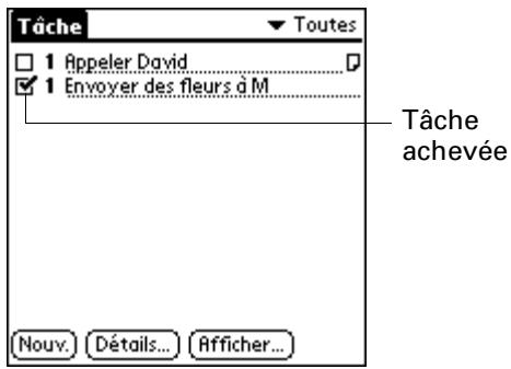 PALM TUNGSTEN C - Pour cocher une tâche (la marquer comme achevée) : - 1