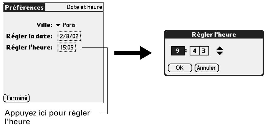 PALM TUNGSTEN C - Pour paramétrer l'heure : - 1