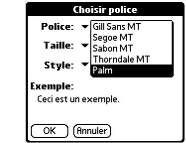 PALM TUNGSTEN C - Pour afficher ou masquer une colonne dans la liste du dossier : - 9