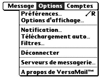 PALM TUNGSTEN C - Pour sélectionner le compte dont vous pouvez gérer les paramètres : - 1