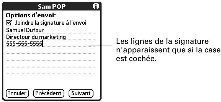 PALM TUNGSTEN C - Pour ajouter une signature personnelle : - 1