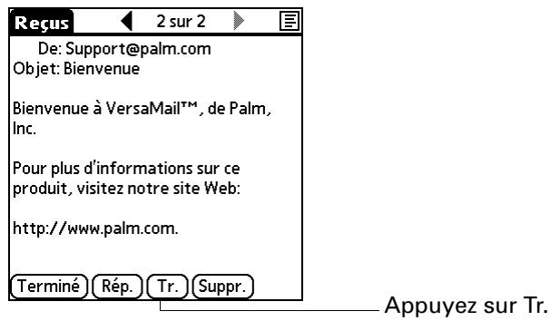 PALM TUNGSTEN C - Pour transmettre les messages : - 1