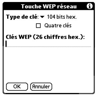 PALM TUNGSTEN C - Pour ajouter ou modifier un chiffrement WEP : - 3