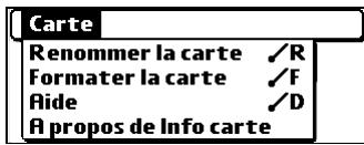 PALM TUNGSTEN C - Utilisation du menu info carte - 1
