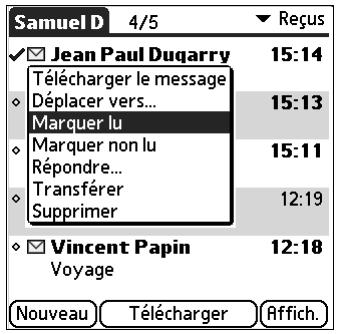PALM TUNGSTEN C - Pour marquer des messages comme étant lus ou non lus : - 1