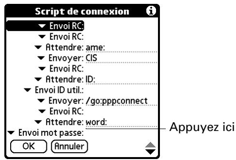 PALM TUNGSTEN C - Pour créer un script de connexion : - 1