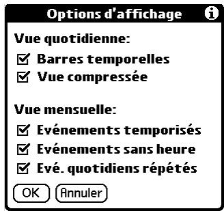 PALM TUNGSTEN C - Options d'affichage - 1