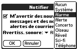 PALM TUNGSTEN C - Pour définir les options de notification : - 3
