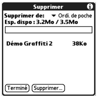 PALM TUNGSTEN C - Pour désinstaller une application supplémentaire : - 1