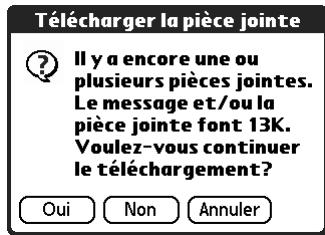PALM TUNGSTEN C - Pour télécharger une seule pièce jointe dépassant la taille maximale : - 4