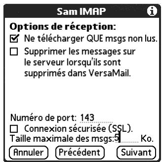 PALM TUNGSTEN C - Comptes IMAP - 1