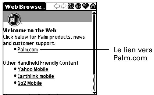 PALM TUNGSTEN C - Obtenir de l'aide dans le navigateur web - 1