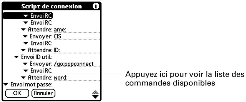 PALM TUNGSTEN C - Scripts de connexion - 1