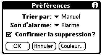 PALM TUNGSTEN C - Pour trier des enregistrements des applications adresses, notes et bloc-notes : - 2