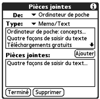 PALM TUNGSTEN C - Ajout de fichiers à partir d'une application d'ordinateur de poche - 4