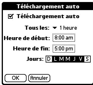 PALM TUNGSTEN C - Pour programmer une opération de téléchargement automatique des messages : - 2