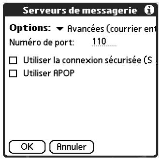 PALM TUNGSTEN C - Pour configurer des options de réception supplémentaires : - 2