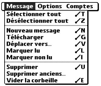 PALM TUNGSTEN C - Pour marquer des messages comme étant lus ou non lus : - 2