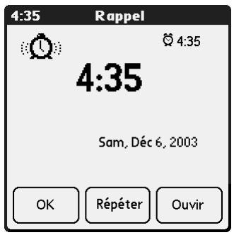 PALM TUNGSTEN C - Pour définir une alarme : - 2