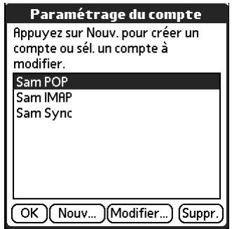 PALM TUNGSTEN C - Pour créer un compte de messagerie en synchronisation seulement : - 2