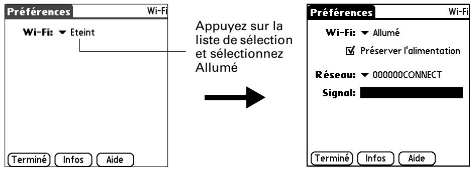 PALM TUNGSTEN C - Pour activer ou désactiver la radio 802.11b : - 1