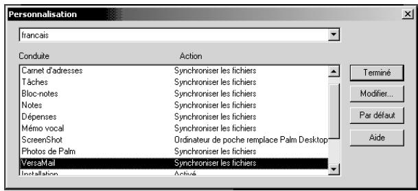 PALM TUNGSTEN C - Pour désactiver les applications auxiliaires de conversion de pièce jointe : - 1