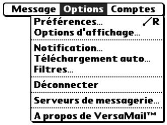 PALM TUNGSTEN C - Pour modifier un compte et ajouter ESMTP : - 1