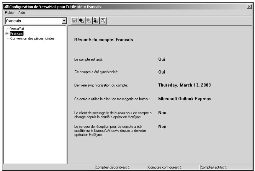 PALM TUNGSTEN C - Écrans relatifs aux informations des comptes - 1