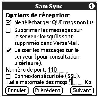 PALM TUNGSTEN C - Ne télécharger que msgs non lus - 1