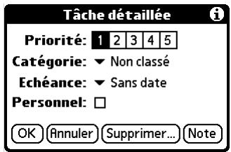 PALM TUNGSTEN C - Pour afficher la boîte de dialogue tâche détaillée : - 1