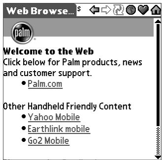 PALM TUNGSTEN C - Pour rechercher du texte sur une page web : - 2