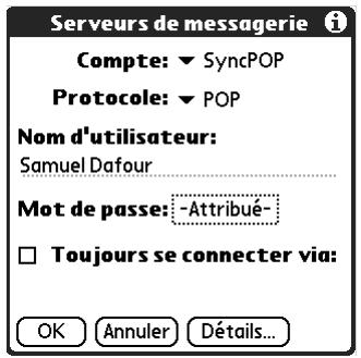 PALM TUNGSTEN C - Pour modifier votre nom d'utilisateur ou votre mot de passe : - 1